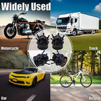 4PCS Crown Bling Tire Stem Valve Caps, Crystal Diamond Tire Air Cap Set Universal Copper Core Stem Covers for Cars, SUV, Trucks, Bikes, Motorcycles, Bicycles (Black & Black)