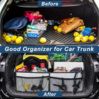 Car Trunk Organizer for SUV, Car Organizers and Storage with Reinforced Handles, Car Accessories for Women/Men 70L Waterproof Polyester Trunk Organizer(Large, Beige)