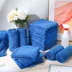 20 Pcs 16 x 16 Inch Edgeless Microfiber Plush Towels for Cars Detailing Drying Wash Polishing Absorbent Cleaning Cloths, 500 GSM (Dark Blue)