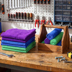 Cleaning Cloths for Cars 16 x 16 Inch Ultra Absorbent Towels Drying Microfiber Reusable Cleaning Supplies House Kitchen Window Microfiber Towel (Purple,Blue,Green,60 Pcs)