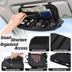 Visor Organizer, MOLLE Visor Organizer | Car Sun Visor Organizer with Sunglasses Holder | Pockets | Card Slots | Tactical Visor Organizer | Heavy Duty
