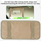Trinkrittey CD Visor Holder for Car, Vehicle Sun Visor Organizer Large Capacity CD Holder with 12 DVD Storage Sleeves 1 Mesh Pocket 1 Pen Holders and Elastic Strap
