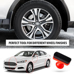Car Tire Shine Applicator,Large Tire Shine Brush - Automotive Tire Dressing Applicator Brush with Storage Stand for Tire Detailing & Car Wash Kit, Black, 3.6 Inch Length -2pcs (Black & Red)