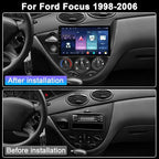 8Core 4G+64G Car Radio for Ford Focus 1998-2006: Upgrade Android 15 9" 1280 * 720P Touch Screen Stereo Head Unit CarPlay Android Auto, BT, WiFi 6, GPS, AM, FM, RDS, 36EQ, SWC, 1080P Backup Camera