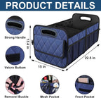 Car Trunk Organizer for SUV, Car Organizers and Storage with Reinforced Handles, Car Accessories for Women/Men 70L Waterproof Polyester Trunk Organizer(Large, Navy Blue)