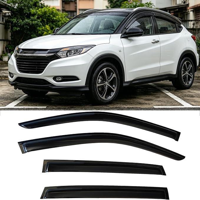 Out-Channel Window Visors Rain Guards Compatible with 2023-2026 Honda HR-V,Smoke Tint Vent Deflectors for Honda HRV 23 24 25 26,Side Wind Deflectors Car Accessories-4-Pieces Set