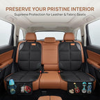 2 Pack in Gift Box Car Seat Protector, Protect Child Seats with Thickest Padding and Non-Slip Backing Mesh Pockets for Baby and Pet, Sedan SUV Truck (Black)