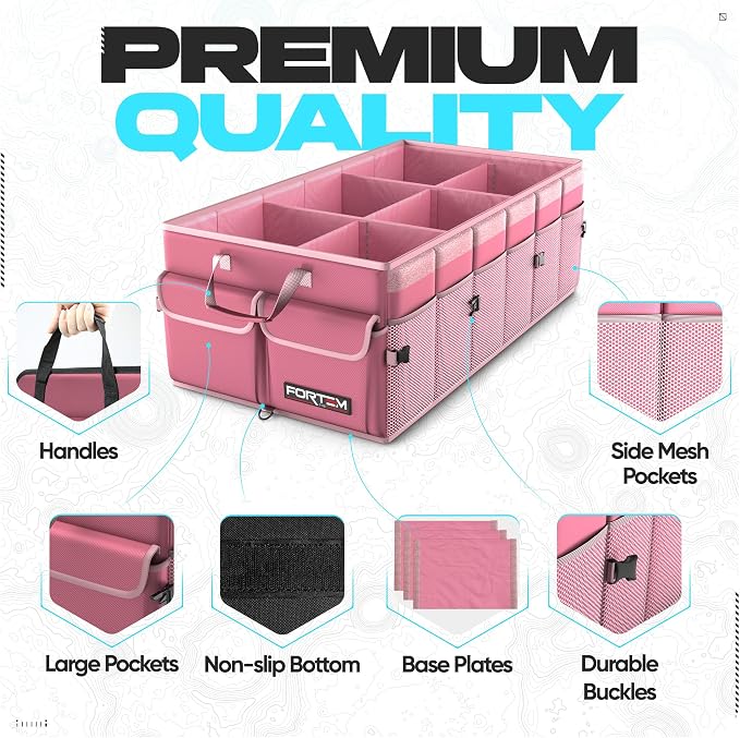 Trunk Organizer For SUV Car Trunk Organizer, Foldable Storage, Car Accessories for Women Men, Collapsible Bag, 600D Oxford, Non Slip Bottom, Straps, Soft Cover (85L)