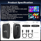 6-in-1 Magic Video Box for Netflix/YouTube, Wireless CarPlay Adapter & Android Auto Wireless Adapter Convert Wired to Wireles Carplay Dongle for OEM Wired CarPlay Cars, TF Card Playback, Plug & Play