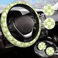 Frog Steering Wheel Cover Anti-Slip and Practical 14.5-15 Inch Universal Car Steering Wheel Cover with 2 Pieces Car Coasters Suitable for Men Women