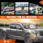 in-Channel Rain Guards Compatible with Ford Maverick 2022-2026 Durable Side Windows Wind Sun Deflectors 2022 2023 2024 2025 2026 Maverick Window Rain Guard Black 4 PCS