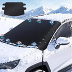 2025 Upgrade All-Season Car Windshield Cover - 600D Heavy-Duty Magnetic Cover for Snow/Sun/Dust/Rain, Fits Sedans & Small to Mid-Size SUVs, Year-Round Car Shield Outdoor Accessories