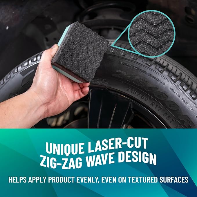 Wonder Wave Durafoam Contoured Large Tire Shine & Dressing Applicator, 4 Pack