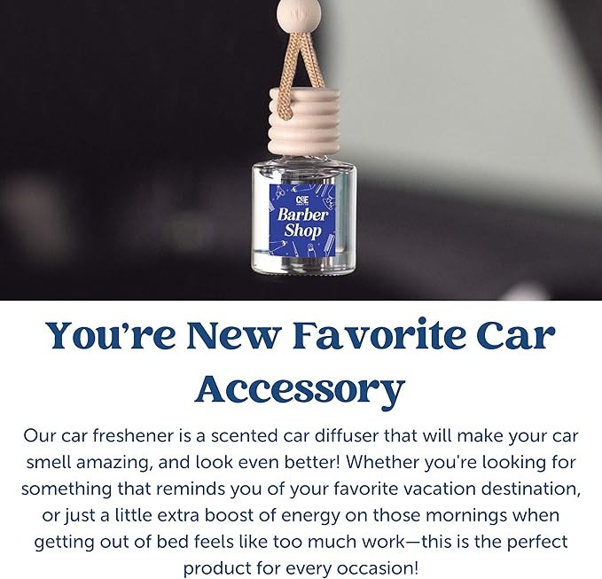 CANDECraftCo Car Air Hanging Fragrance Oil, Car Auto Freshener for Essential Oils, Scents Fragrance Aromatherapy Automobile Diffuser, Long Lasting (White Driftwood)