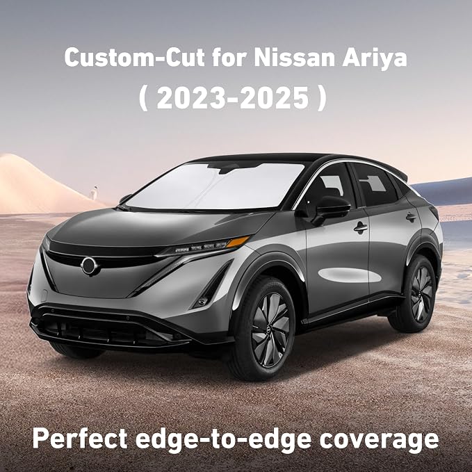 Windshield Sunshade Compatible for Nissan Ariya 2023 2024 2025, Sun Visor for Front Windshield & Window Sun Shade Cover, UV Heat Blocker & Protector, Car Accessories