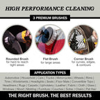 Car Detailing Kit | Set – Soft Bristle Power Scrubber Attachments for Cleaning Car Interior, Upholstery, Carpet, Seats, Wheels, Rims, Dash, Console, and Trim - Nylon Scrub Brush
