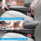 Car Seat Gap Filler Set of 2, Soft Foam Multifunctional Seat Side Gap Filler with Organizer & Hook Function, 3in1 Gap Stopper Universal Fit Car SUV Truck Fill The Gap Between Seat & Console