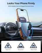 Universal Car Phone Holder [Round Vent Friendly] Phone Mount for Car Circle Vent, Sturdy Clip 360° Rotation Cell Phone Car Holder Mount for Ford Mercedes Benz Toyota fit iPhone Samsung Blue