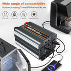 3000w Power Inverter DC 12V to AC 110V/120V Converter with 6000w Peak.Comes with LCD Display, Wireless Controller,4AC outlets 1USB.RV Inverter,Suitable for Camping,and Off-Grid Solar Inverter Systems