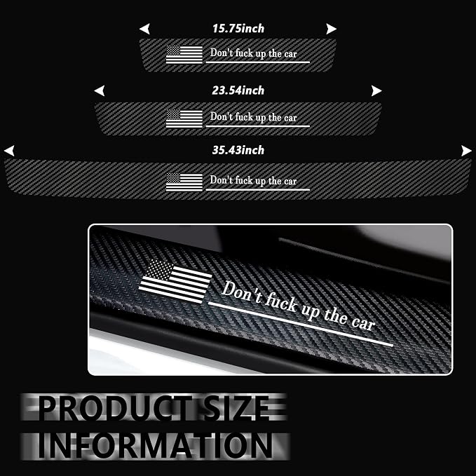 5PCS Car Door Sill Protector,Carbon Fiber Sport Threshold/Rear Bumper Guard Anti-Scratch Sticker Door Edge Protection Decorate,Interior Accessories Self-Adhesive Anti-Scratch Waterpoor (US Flag-5Pcs)
