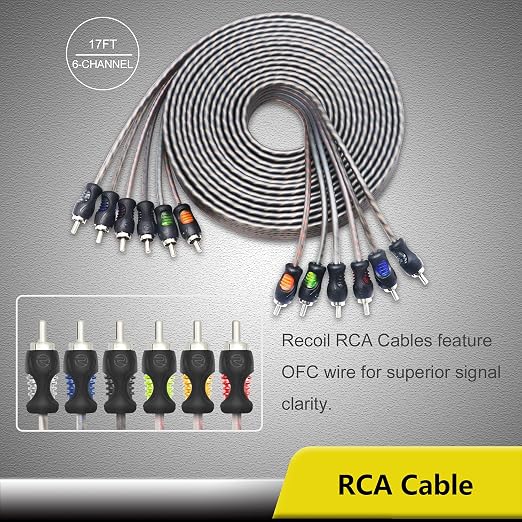 RCK46 True 4 Gauge Complete 6-Channel CCA Amplifier Wiring Kits | with OFC RCA Cable
