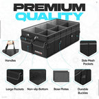 Trunk Organizer For SUV Car Trunk Organizer, Foldable Storage, Car Accessories for Women Men, Collapsible Bag, 600D Oxford, Non Slip Bottom, Straps, Soft Cover (85L)