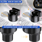 Car Cup Holder Expander | Fits with Hydro Flasks, Yeti, Nalgene & Large Water Bottle (32 40 oz) | Phone Holder - Adjustable Automotive cupholder Extender for car with Expandable Base | Black