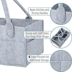 Mr. Pen- Baby Diaper Caddy Organizer, Gray, Large | Nursery Storage Bin and Car Organizer for Diapers and Baby Wipes