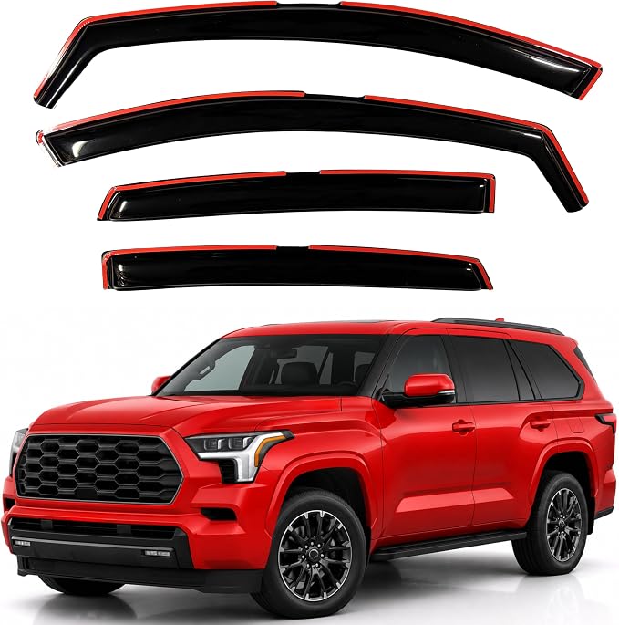 KPY Rain Guards Fit for 2023-2026 Toyota Sequoia, in-Channel Window Visors Vent Wind Deflectors 4PC, Car Accessories for 23-26 Sequoia