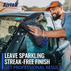 Airlab Microfiber Towels for Cars Wash Drying Extra Large Super Absorbent Cleaning Cloth Auto Detailing Ultra Soft, Lint-Free, Streak-Free, 35 x 24 Inch, Pack of 1, Grey-Blue, 600 GSM
