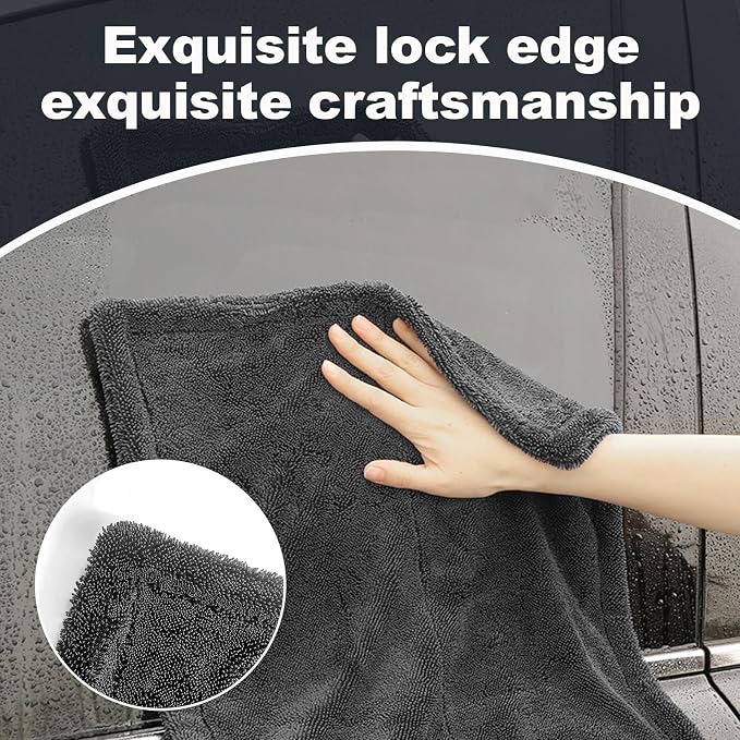 Car Drying Towel (28" x 36"),1500 GSM Double Sided Microfiber Drying Towels | Super Absorbent ；Streak-Free, No Water Spots；Easy to clean and maintain；Suitable for Car, truck, SUV，bathroom，etc