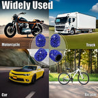 4PCS Bling Crystal Diamond Tire Stem Valve Caps, Dustproof Car Wheel Tire Valve Caps Universal Tire Valve Stem Covers for Cars, SUV, Trucks, Bikes, Motorcycles, Bicycles (Blue)