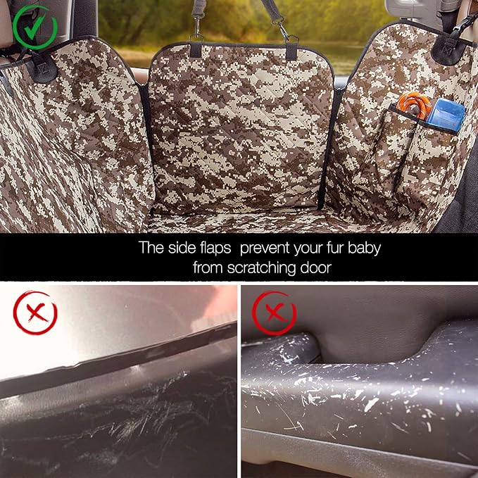 Truck Seat Cover for Dogs Waterproof 900D Soft Back Seat Cover for Crew Cab Protects Vehicle from Dog Hair, Scratches, Dirt Durable Rear Seat Cover for Pickup Truck F150 F250 Ram GMC 1500 2500