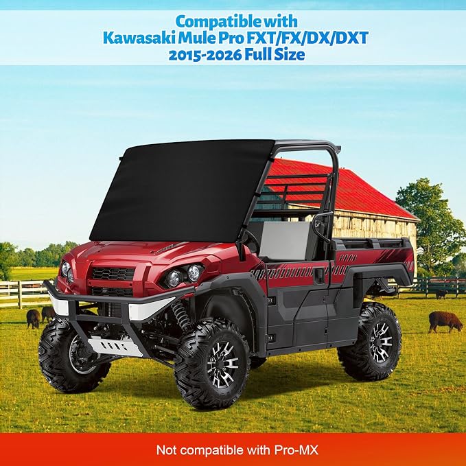 600D UTV Windshield Snow Cover Compatible with Kawasaki Mule Pro FXT/FX/DX/DXT 2015-2026 Full Size, Transport Windshield Protector for Ice and Snow