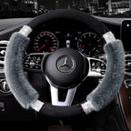 Rhinestone Fluffy Steering Wheel Cover - Comfortable Non-Slip Luxury Faux Wool, Universal Fit for 14.5" to 15" Steering Wheels