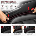 Car Seat Gap Filler Organizer, Car Organizer Front Seat 2-in-1 Storage No-Drop for Storing Phones, Keys, Fits Most Cars, Trucks, SUV (2Pcs, Brown)