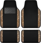 Bling Diamond Car Floor Mats, Shining Rhinestone Carpet Sparkly Glitter Crystal with Anti-Slip PVC Heel Pad Waterproof Universal Fit Automotive SUV,Sedan,Van,Cute Girl Women,4pcs Golden