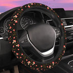 Vintage Mushroom Steering Wheel Cover for Women Men Neoprene Breathable Botanical Floral Wheel Cover Protector Anti-Slip Car Accessories Universal 15 Inch Fit for Cars Trucks Vehicles
