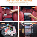 Car Net Pocket Handbag Holder Between Seats Back Storage Organizer Purse Holder for Console Front Seat Storage Barrier