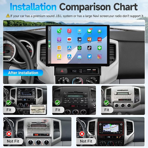 13.1 Inch Android 13 Car Radio Stereo for Toyota Tacoma 2005-2015 Touchscreen with Wireless Carplay Android Auto in-Dash WiFi Bluetooth GPS Navigation SWC Backup Camera Mic (4+64G)
