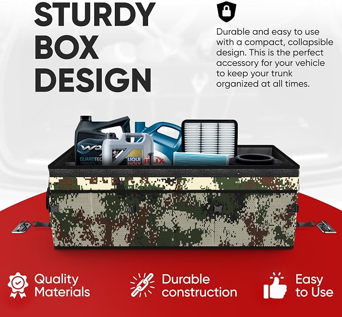 Trunk Organizer For SUV Car Trunk Organizer, Foldable Storage, Car Accessories for Women Men, Collapsible Bag, 600D Oxford, Non Slip Bottom, Straps, Soft Cover (85L)