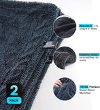Crystal Clean 2-Pack 1300GSM Microfiber Towels for Cars – XL (24 x 36 inch) Car Drying Towel with Double Twisted Loop, Detailing Towels for Cars - Quick Dry, Paint Safe & Swirl-Free