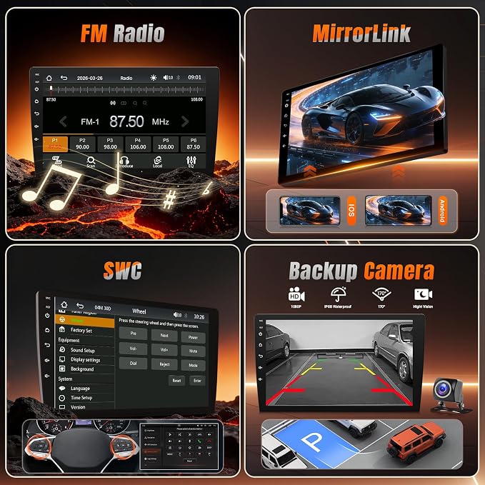 Linux Car Radio for Hyundai Elantra 2014 2015 2016 Fast Boot Stereo with Wireless Carplay Android Auto, 9 Inch Touch Screen Built-in Bluetooth SWC MirrorLink Backup Camera MIC