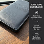 Premium Car Registration & Insurance Card Holder with Magnetic Shut, Vehicle Glove Box Car Organizer - For Documents, Cards, License (Cowhide Black)