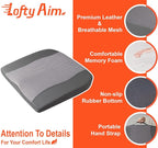 Car Seat Cushion, Comfort Memory Foam Car Cushions for Driving - Sciatica & Lower Back Pain Relief, Driver Seat Pillow for Auto, Office Chair, Wheelchair - Dark Grey