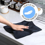 Cleaning Cloth Dry Erase Cloth Cleaning Rags Reasonable Kitchen Towels Microfiber Towels Cars Wash(12 x 12 Inch,Black,10 Pcs)