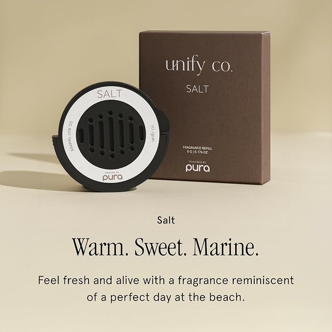 Car Scent Refill - Fragrance for Car Diffuser - Clean & Safe Luxury Diffuser Scent - Long-Lasting Fragrance for 30 Days of Aroma - Salt