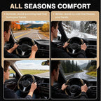 Car Steering Wheel Cover, Microfiber Leather Steering Wheel Covers with Anti-Slip Lining, Breathable Elastic Car Steering Wheel Protector, Universal Standard Size 14-15 inch