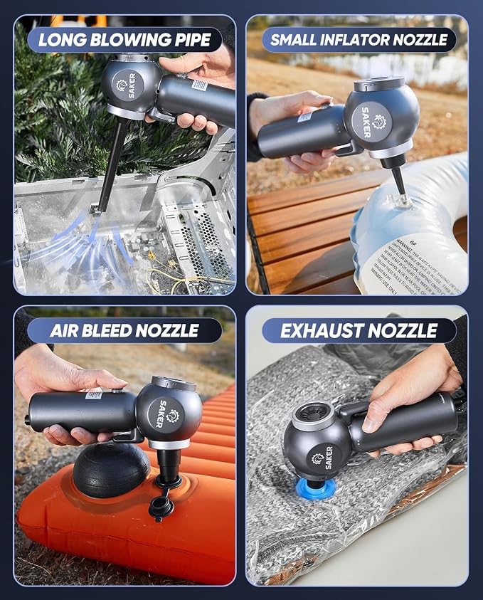 6 in 1 Car Vacuum Cleaner, 20000PA Handheld Vacuum Cordless Rechargeable 7800mAH with Type-C Reverse Charging, Window Breaker and Seatbelt Cutter for Car,Office and Home Cleaning,SW102 Blue Gray