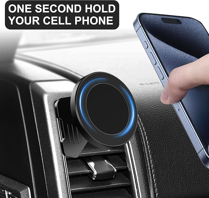 CNC Vent Phone Holder, Magnetic Car Air Vent Phone Holder Cradles Mount Compatible with F150 2015-2020 & Super Duty F250 F350 F450 2017-2021 Universal Bracket Stand for iPhone & Android